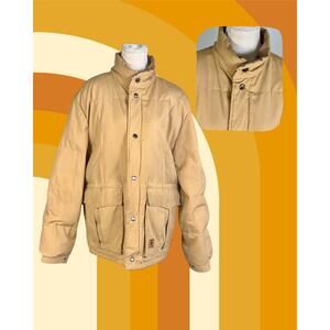 Vintage 70s Gladiator by Camel Tan Goose Down Rugged Puffer Jacket Size L